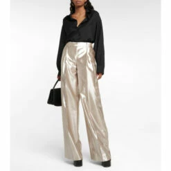 Altuzarra Metallic High-rise Wide-leg Pants