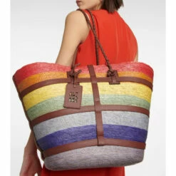 Altuzarra Watermill Large Striped Raffia Tote Bag