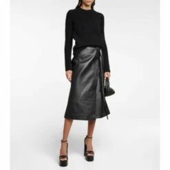 Altuzarra Scobie High-rise Leather Midi Skirt