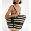 Altuzarra Leather-trimmed Striped Raffia Tote