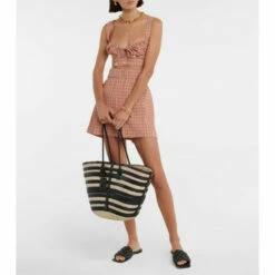 Altuzarra Leather-trimmed Striped Raffia Tote -Altuzarra Discount Store unnamed file 507