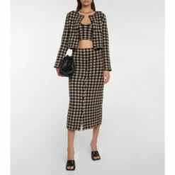 Altuzarra Jabal Checked Midi Skirt