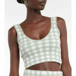 Altuzarra Argia Checked Crop Top -Altuzarra Discount Store unnamed file 645