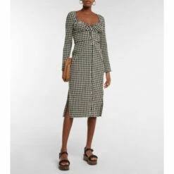 Altuzarra Himalia Gingham Cotton And Silk Dress