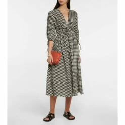 Altuzarra Donrine Cotton-blend Gingham Maxi Dress