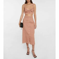Altuzarra Belili Gingham Midi Skirt
