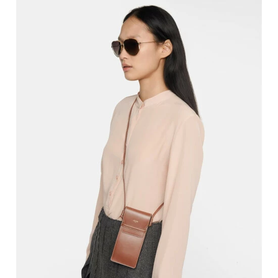 Celine Eyewear Aviator Sunglasses With Leather Pouch 3 Celine Eyewear Aviator Sunglasses With Leather Pouch