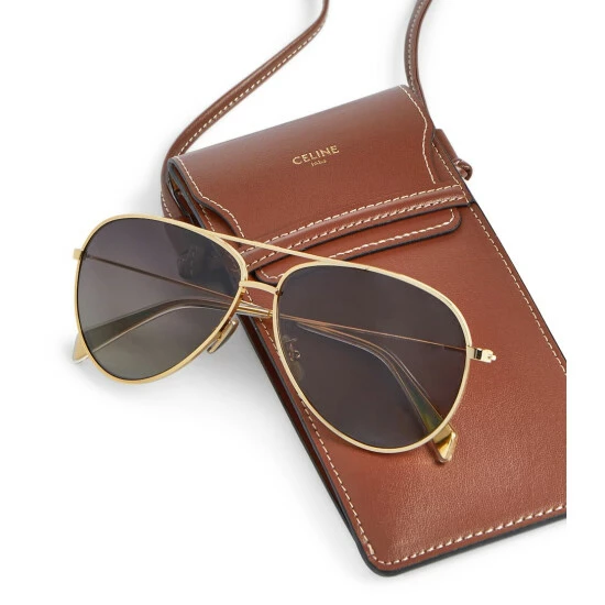 Celine Eyewear Aviator Sunglasses With Leather Pouch 4 Celine Eyewear Aviator Sunglasses With Leather Pouch - Image 2