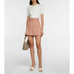Altuzarra Thor Gingham Cotton-blend Shorts